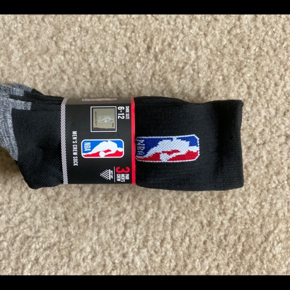 Other - NBA Socks NBA Crew Socks Size 6-12 New 3 Pack
